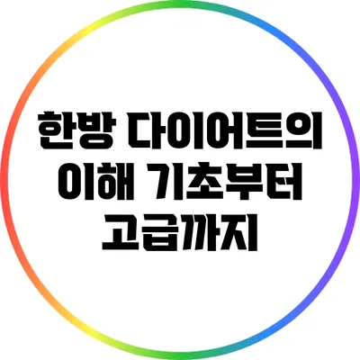 한방 다이어트의 이해: 기초부터 고급까지