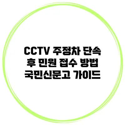 CCTV 주정차 단속 후 민원 접수 방법 국민신문고 가이드
