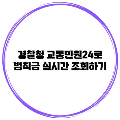 경찰청 교통민원24로 범칙금 실시간 조회하기