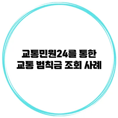 교통민원24를 통한 교통 범칙금 조회 사례