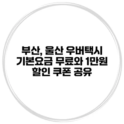 부산, 울산 우버택시 기본요금 무료와 1만원 할인 쿠폰 공유