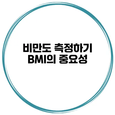 비만도 측정하기 BMI의 중요성