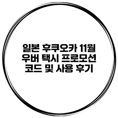 일본 후쿠오카 11월 우버 택시 프로모션 코드 및 사용 후기