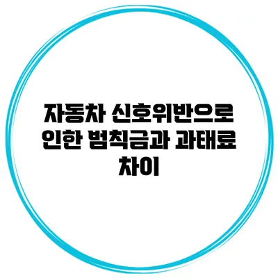 자동차 신호위반으로 인한 범칙금과 과태료 차이