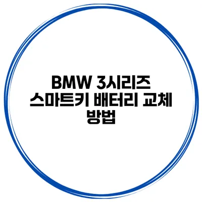BMW 3시리즈 스마트키 배터리 교체 방법