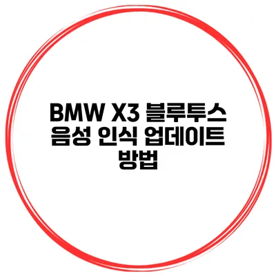 BMW X3 블루투스 음성 인식 업데이트 방법