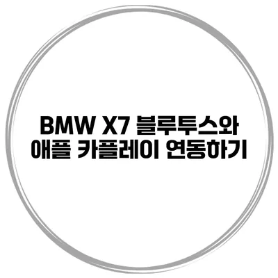 BMW X7 블루투스와 애플 카플레이 연동하기