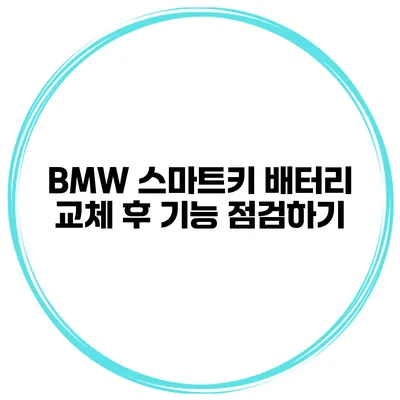 BMW 스마트키 배터리 교체 후 기능 점검하기