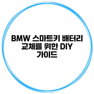 BMW 스마트키 배터리 교체를 위한 DIY 가이드