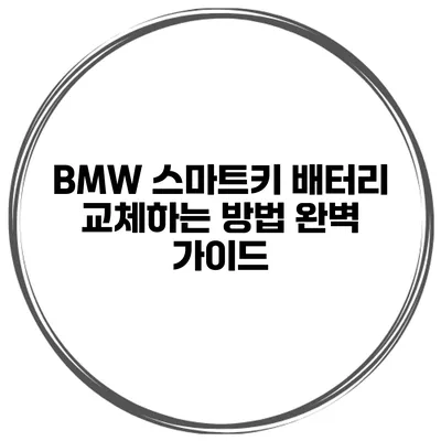 BMW 스마트키 배터리 교체하는 방법 완벽 가이드