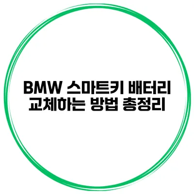 BMW 스마트키 배터리 교체하는 방법 총정리