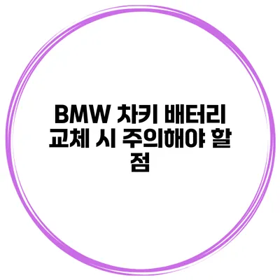 BMW 차키 배터리 교체 시 주의해야 할 점