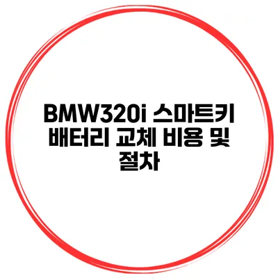 BMW320i 스마트키 배터리 교체 비용 및 절차
