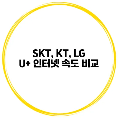 SKT, KT, LG U+ 인터넷 속도 비교