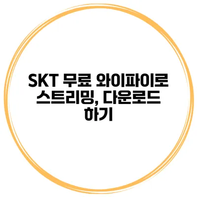 SKT 무료 와이파이로 스트리밍, 다운로드 하기