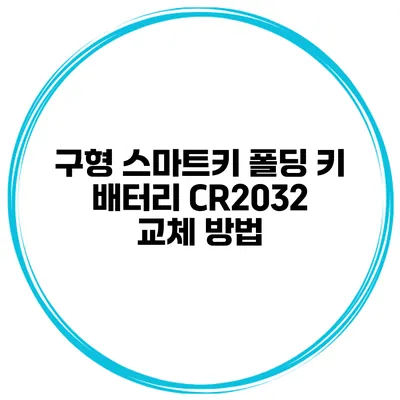 구형 스마트키 폴딩 키 배터리 CR2032 교체 방법