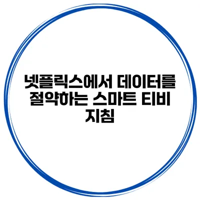 넷플릭스에서 데이터를 절약하는 스마트 티비 지침