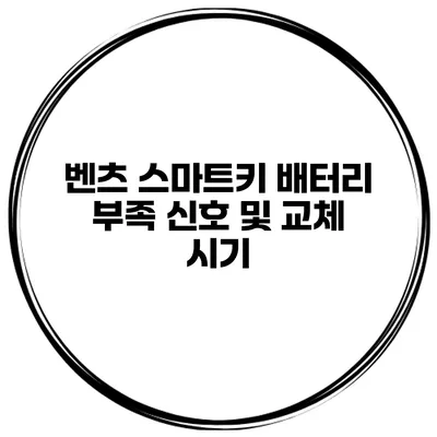 벤츠 스마트키 배터리 부족 신호 및 교체 시기