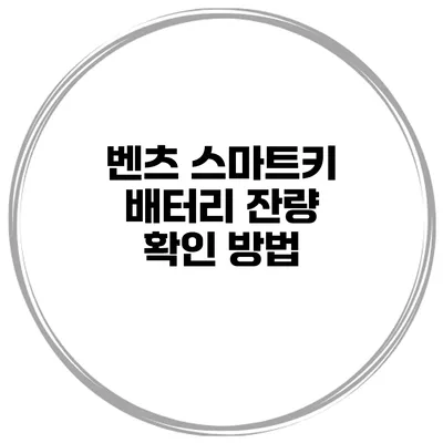 벤츠 스마트키 배터리 잔량 확인 방법