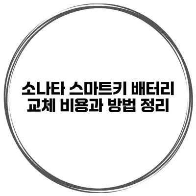 소나타 스마트키 배터리 교체 비용과 방법 정리