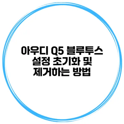 아우디 Q5 블루투스 설정 초기화 및 제거하는 방법