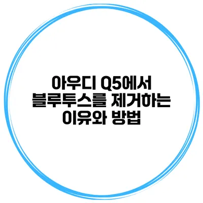 아우디 Q5에서 블루투스를 제거하는 이유와 방법