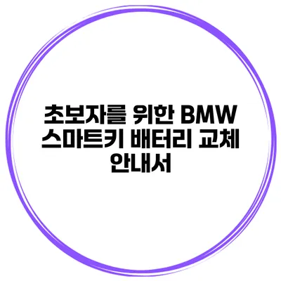 초보자를 위한 BMW 스마트키 배터리 교체 안내서