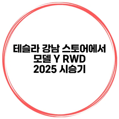 테슬라 강남 스토어에서 모델 Y RWD 2025 시승기