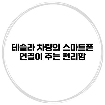 테슬라 차량의 스마트폰 연결이 주는 편리함