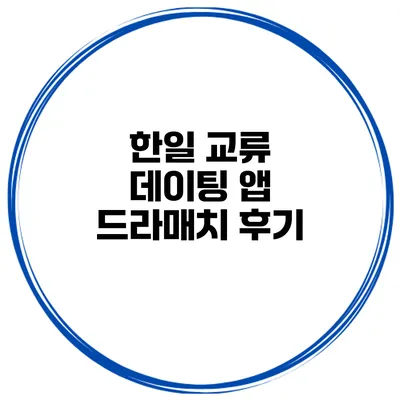 한일 교류 데이팅 앱 드라매치 후기